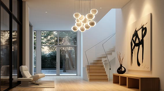 Entrée d'une villa style moderne générée par ia